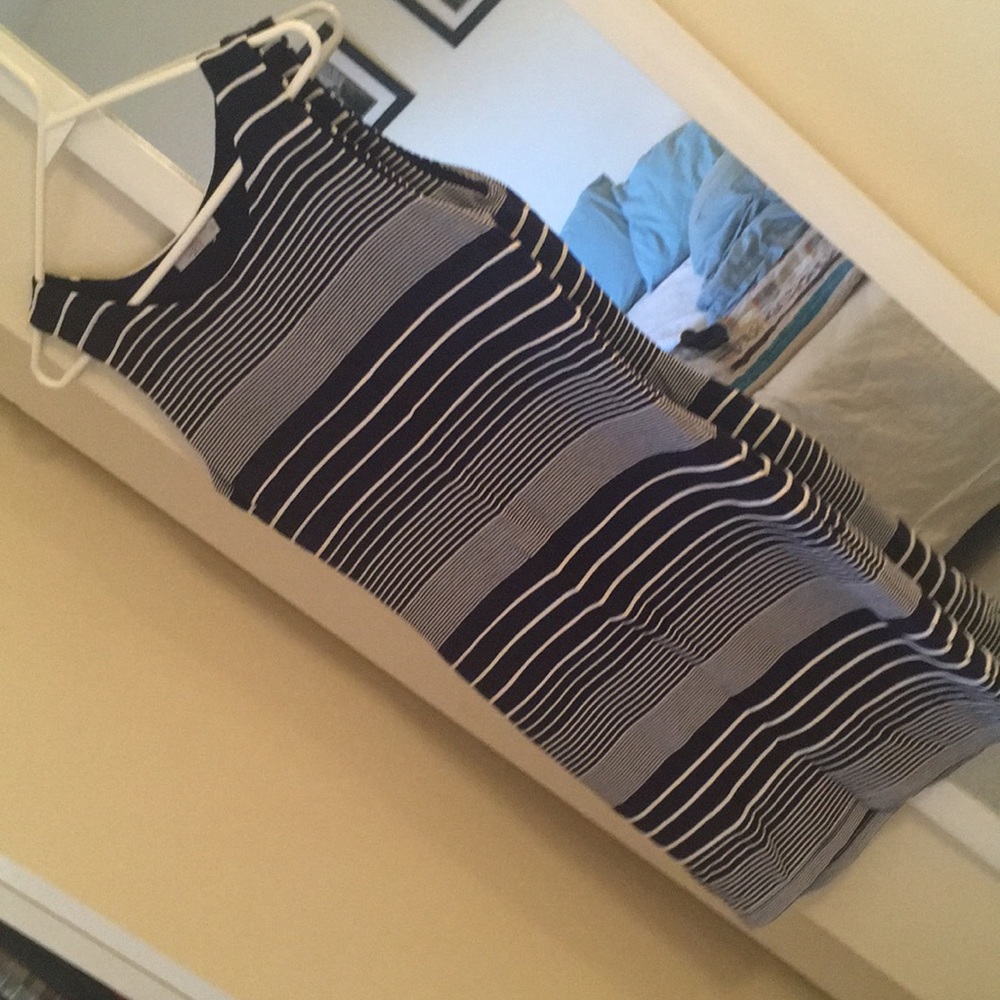 Blue stripe textured sundress, size small